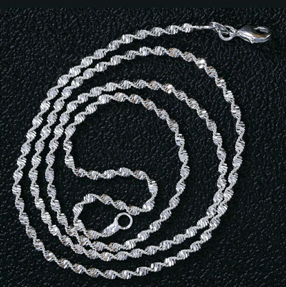 925 Silver Stamped Ruby Red Pendant Necklace♡ - Picture 6 of 8